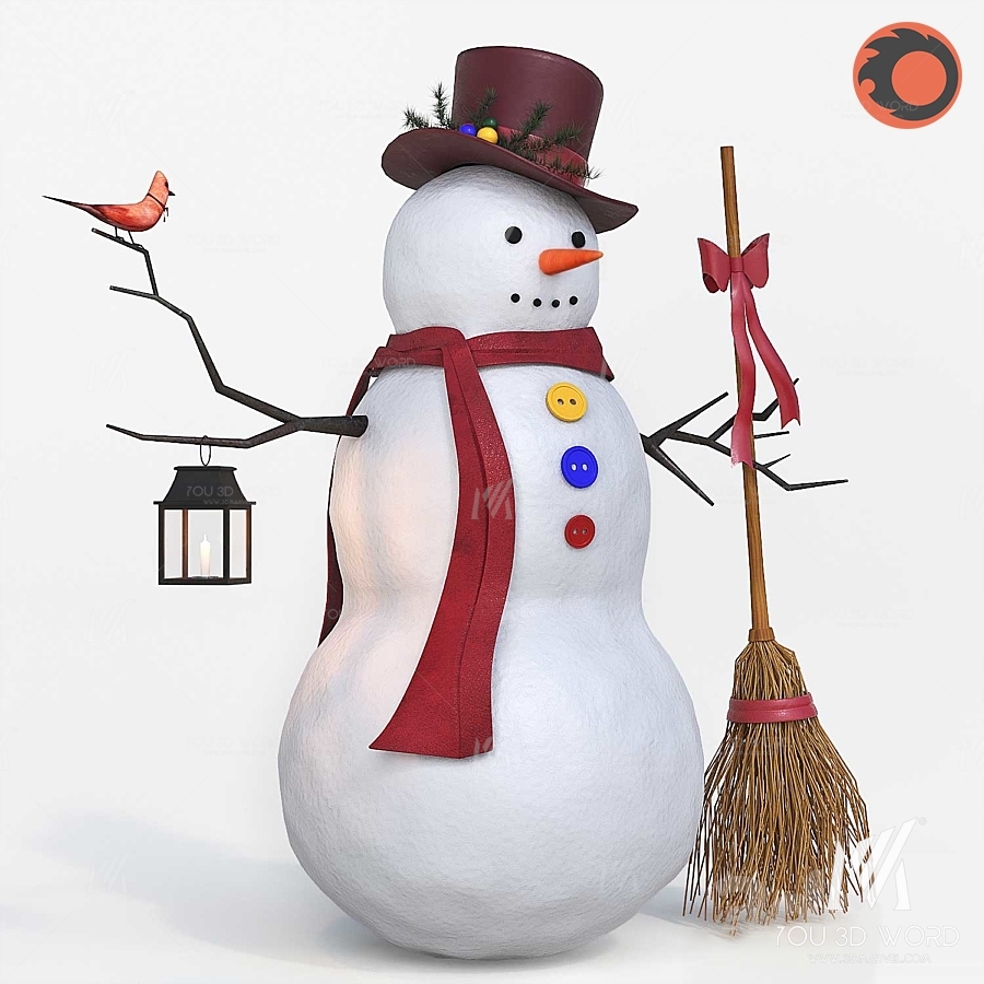 Modern Christmas Snowman Mei-Chan 3d model